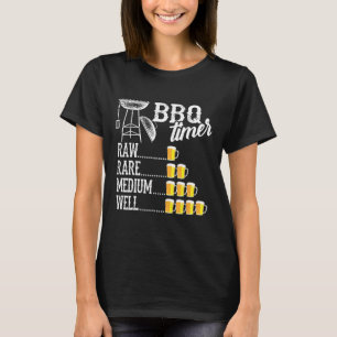Camiseta Temporizador genial de barbacoa crudo raro medio b