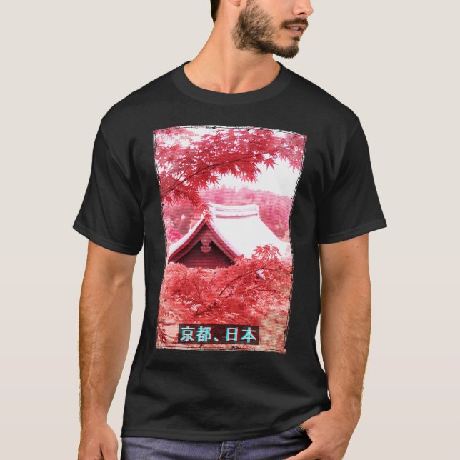 Camiseta Tempos de calzado estético japonés de vaporwave (Anverso)