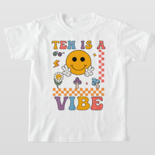 Camiseta Ten is a Vibe Retro Smile 10 años de edad