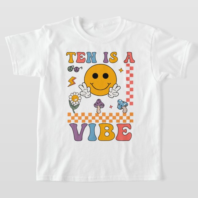Camiseta Ten is a Vibe Retro Smile 10 años de edad (Distribución)
