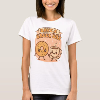 Camiseta Ten un arte gastronómico de Kawaii el día de Bagel