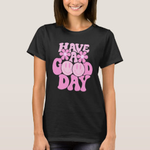 Camiseta Ten Un Buen Día Sonrisa Retro Cara Preppy Aestheti