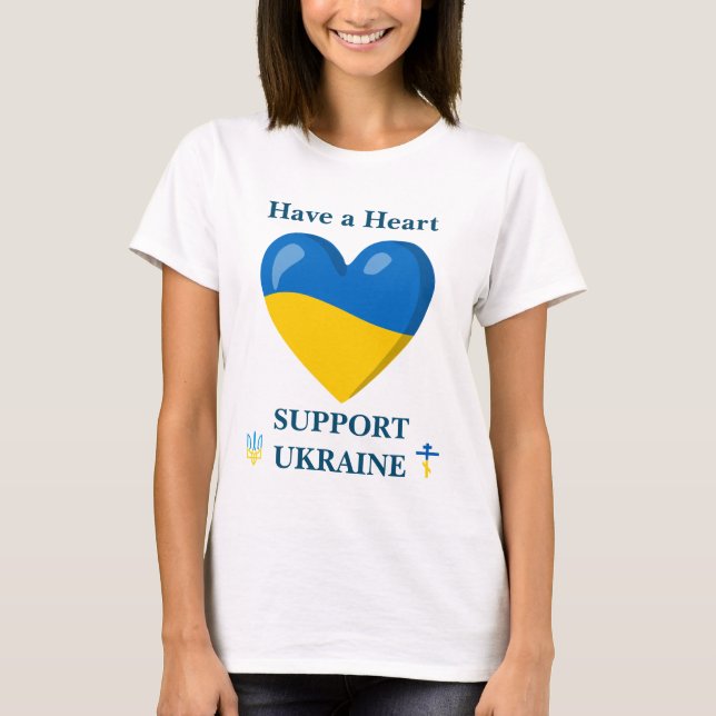 Camiseta Ten un Corazón - Apoya a Ucrania   (Anverso)