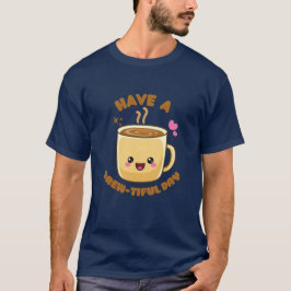 Camiseta ten un día cervecero divertido pun kawaii de café