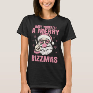 Camiseta Ten un divertido Rizzmas Funny Pink Santa Ret