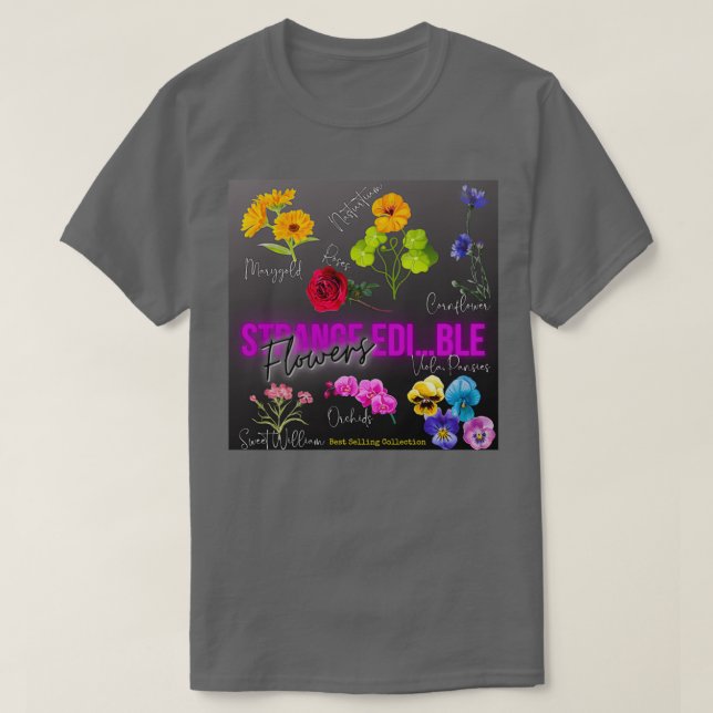 Camiseta Tendencia actual Colección de flores comestibles e (Diseño del anverso)