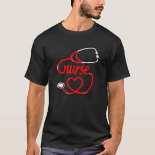 Camiseta Tendencia Caliente Estetoscopio Rojo Mejor Enfer