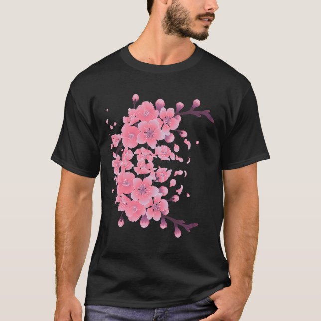 Camiseta Tendencia del florecimiento de cerezo japonés Saku (Anverso)