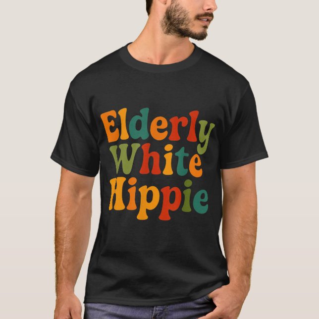 Camiseta Tendencia del hippie blanco adulto mayor (Anverso)