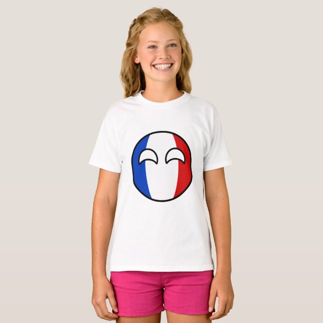 Camiseta Tendencia divertida Geeky France Countryball (Anverso completo)