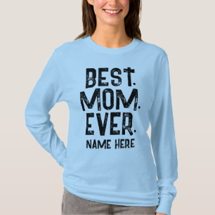 CAMISETA TENDENCIA MEJOR MAMÁ DEL MUNDO TYPOGRAPHY NEGRA  