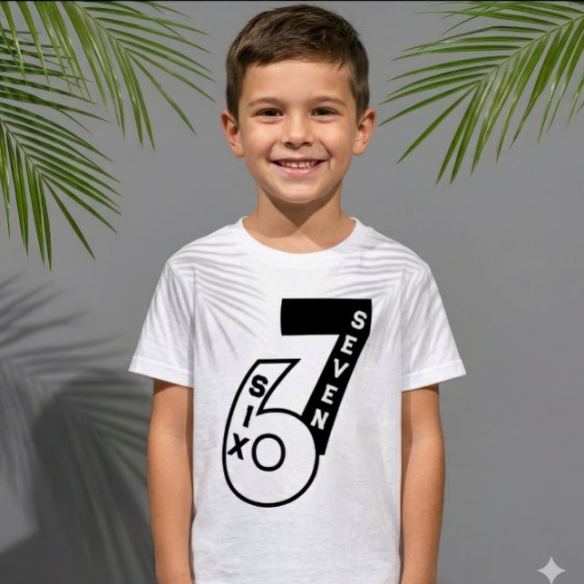 Camiseta Tendencia personalizada 67 Tipografía de texto grá (Personalized Youth Jersey 67 kid Stacked Lettering Sports Tee)