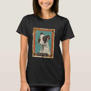 Camiseta Tendencia Vintage Pitbull Carta Tarot Pittie Negro