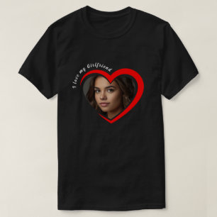Camiseta Tendencias Amo a Mi Novia Corazón Rojo Foto Person