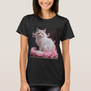 Camiseta Tendencias retrato japonés de zorro Kitsune rosa b