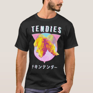 Camiseta Tendies de vaporwave Tiras de pollo Kanji japonés