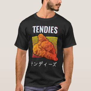 Camiseta Tendies de vaporwave Tiras de pollo Kanji japonés