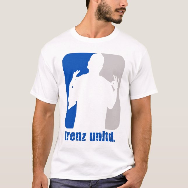 Camiseta  Tendz Unltd. Collar azul y gris (Anverso)