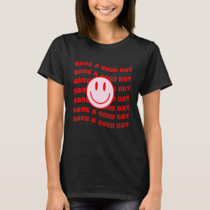Camiseta Tener Un Buen Día Cara Sonriente Retro Cara Feliz