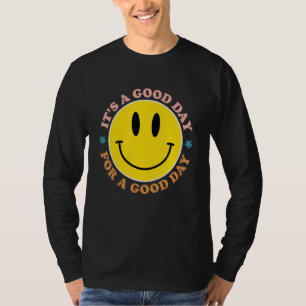 Camiseta Tener Un Buen Día Cara Sonriente Rosa Estética Pre