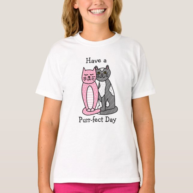 Camiseta Tener un día perfecto | Pun de gato corto (Anverso)