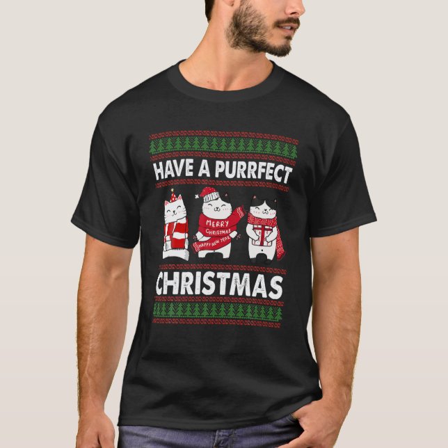 Camiseta Tener Un Gato De Navidades Perfectos Navidades Feo (Anverso)