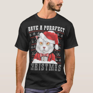 Camiseta Tener un gato perfecto para Navidades Navidades fe
