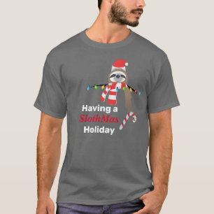 Camiseta Tener unas vacaciones de SlothMas Luces de Navidad