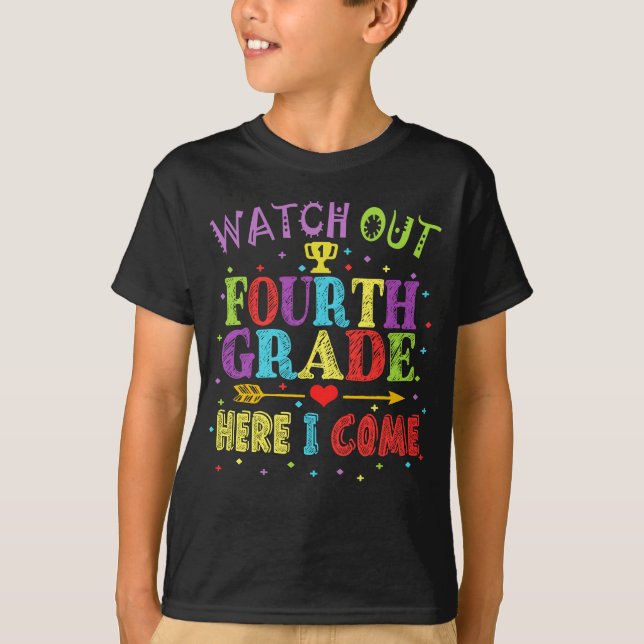 Camiseta Tenga cuidado el 4to grado aquí que vengo (Anverso)