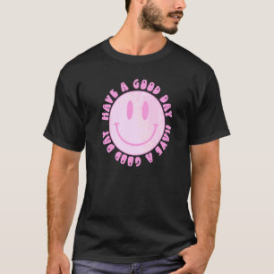 Camiseta Tenga Un Buen Día Retro Cara Sonriente Tendencia
