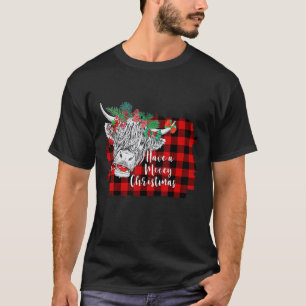 Camiseta Tenga una Navidad Mooey Feliz Navidad Vaca Altura