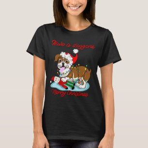 Camiseta Tenga una Navidad perruna muy alegre Luces de Navi