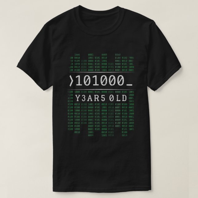 Camiseta Tengo 101000 años de edad Código Binario 40 cumple (Diseño del anverso)