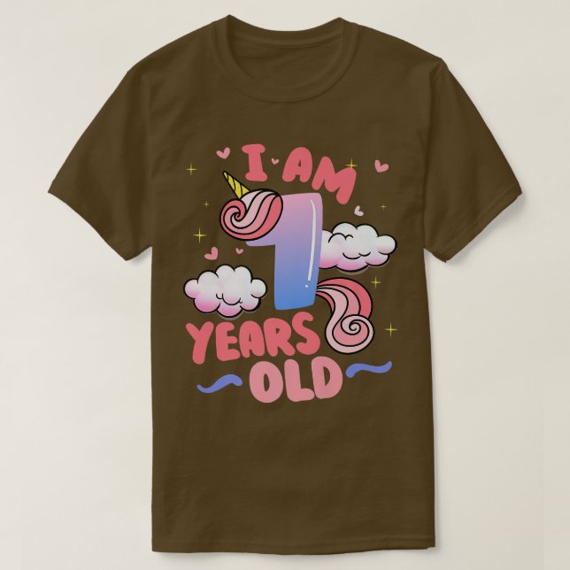 Camiseta Tengo 10 años, unicornio, tema 7 de cumpleaños (Diseño del anverso)
