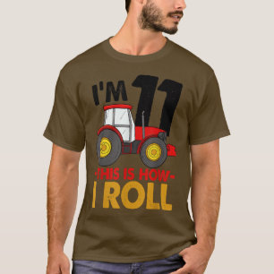 Camiseta Tengo 11 años Así Rueda Camión Cumpleaños Divertid