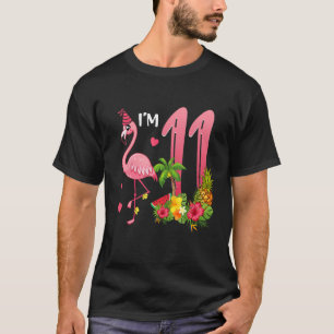 Camiseta Tengo 11 años de edad Tema tropical Flamingo 11