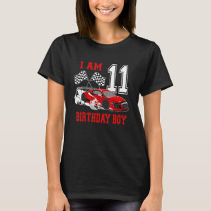 Camiseta Tengo 11 años y 11º cumpleaños en coche de carrera