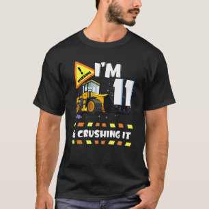 Camiseta Tengo 11 años y lo aplasté excavadora de construcc