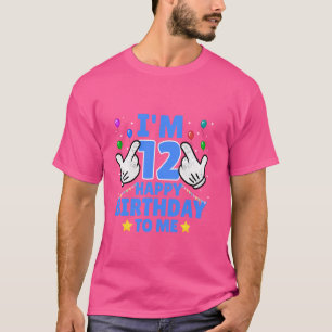 Camiseta Tengo 12 años, feliz cumpleaños para mí.