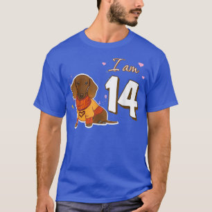 Camiseta Tengo 14 años Cute Dachshund Perro Fan Gift T-Shi