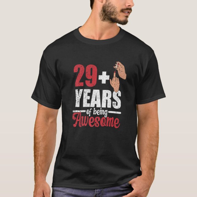 Camiseta Tengo 29 más 1 dedo medio por 30 cumpleaños (Anverso)