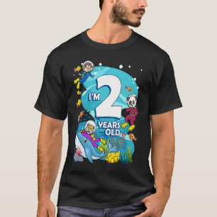 Camiseta Tengo 2 años de edad Scuba Diver Land Animals Bir