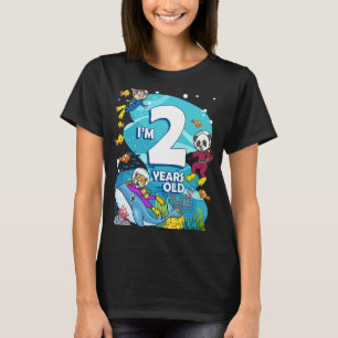 Camiseta Tengo 2 años de edad Scuba Diver Land Animals Bir