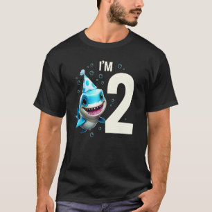 Camiseta Tengo 2 años tiburón de pescado lindo niño niña se