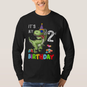 Camiseta Tengo 2 años y es mi segundo cumpleaños, Dinosaur