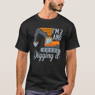 Camiseta Tengo 2 años y estoy cavando la excavadora de IT 2