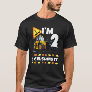 Camiseta Tengo 2 años y lo aplasté Excavadora de Construcci