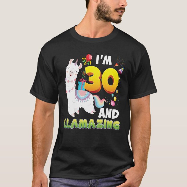 Camiseta Tengo 30 años llamando a Llama Amaz (Anverso)