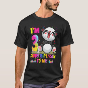 Camiseta Tengo 3 años, Chicas de tercer cumpleaños, Panda