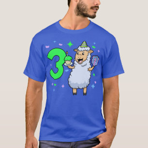 Camiseta Tengo 3 años con chica de oveja y 3 años de edad